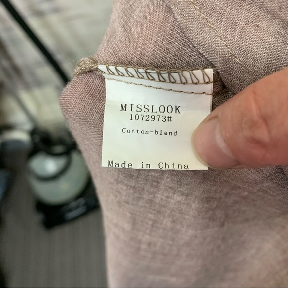 MISSLOOK Tan Brown Flowy Tank Dress Lagen Look Artsy Boho Ruffle  XL (real M/L) - Picture 10 of 12